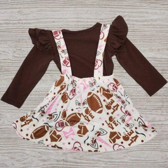 Unicorns Football Heart Suspender Skirt Set - Picture 2 of 4